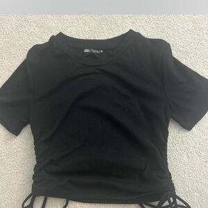 Zara Black Short Sleeve Top